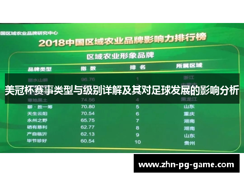 美冠杯赛事类型与级别详解及其对足球发展的影响分析
